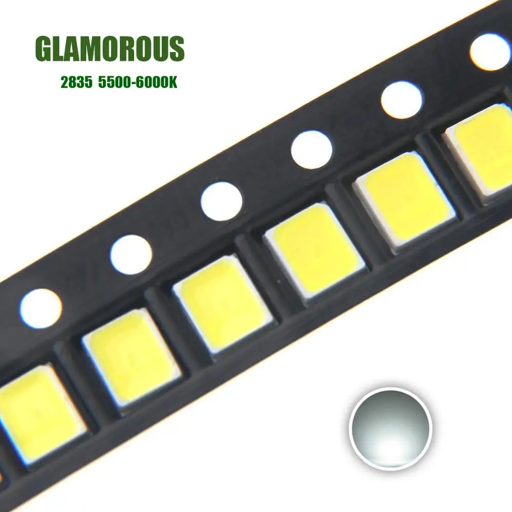 Smd led 2835 3030 3V 6V 9V 18V 36V 0.2W 0.5W 1W 2835 led chip 0.5W 6000-6500K