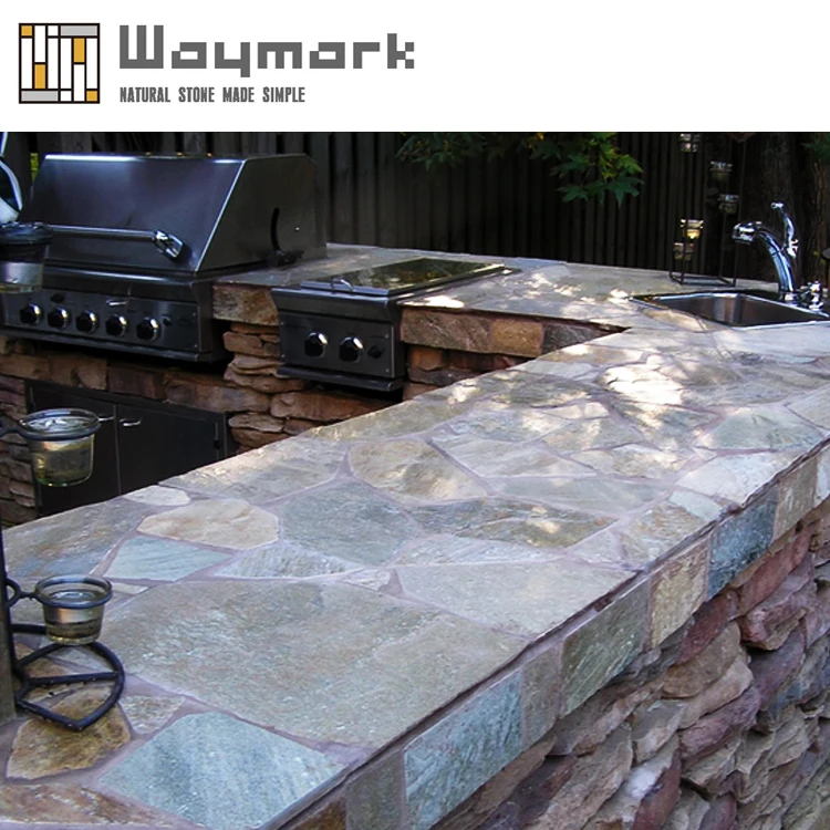 
Разноцветный стол для патио из натурального шифера 