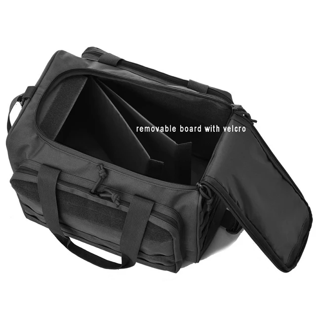 Multi-pockets Deluxe Range Duffle Bags Black, Tactical Shooting Range Bag