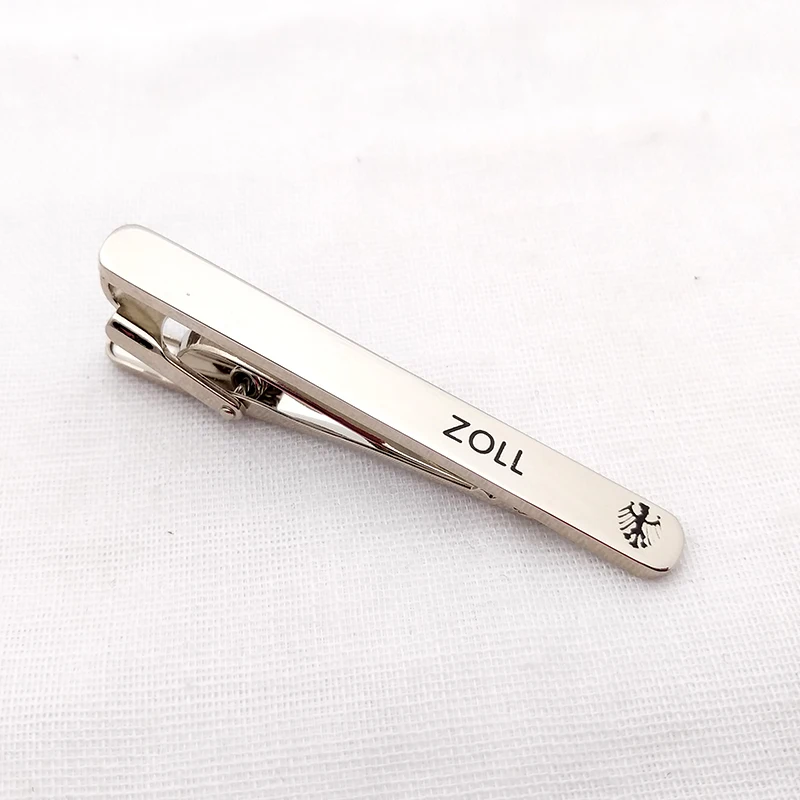 Custom stainless steel concise design logo  Metal Tie Clip Bar Clasp Necktie Pin Unique Wedding Charm Jewelry Party