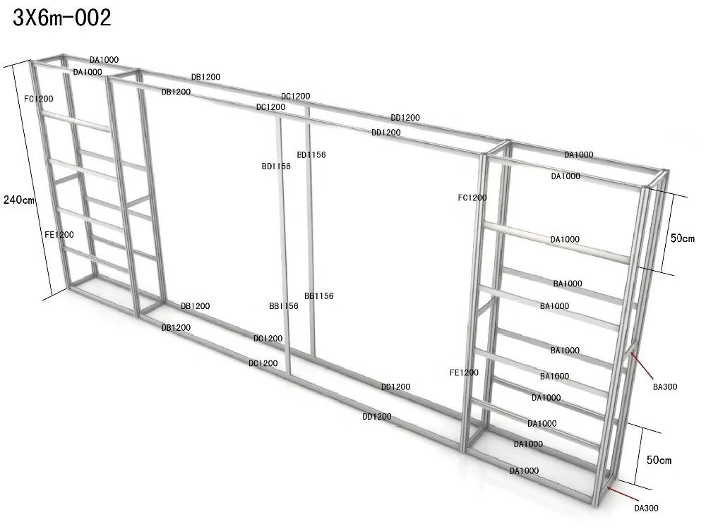 Aluminum frameless modular exhibition booth / one set for different designs