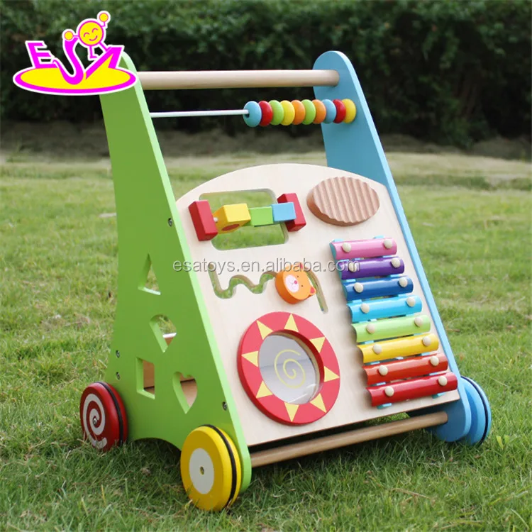 best design wooden baby walking toys for push along W08J001