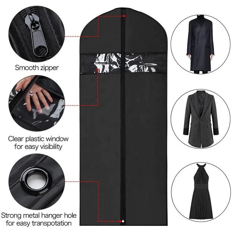 Promotional Large capacity foldable breathable non wove fabric zip lock garment bag