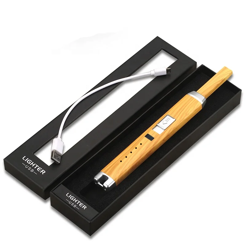 Безопасная зажигалка с USB перезаряжаемая ветрозащитная Зажигалка для кухонной плиты беспламенная электрическая Свадебная без газа