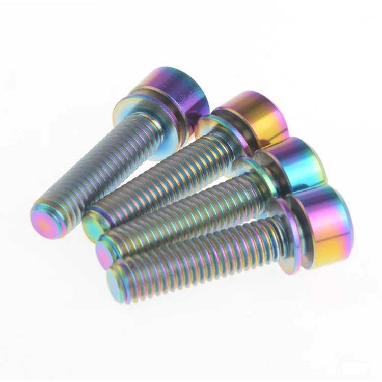 M5/M6 Titanium Hex socket chamfering Bolts with Washers Screw for Bicycle stem or brake Hub Fixed