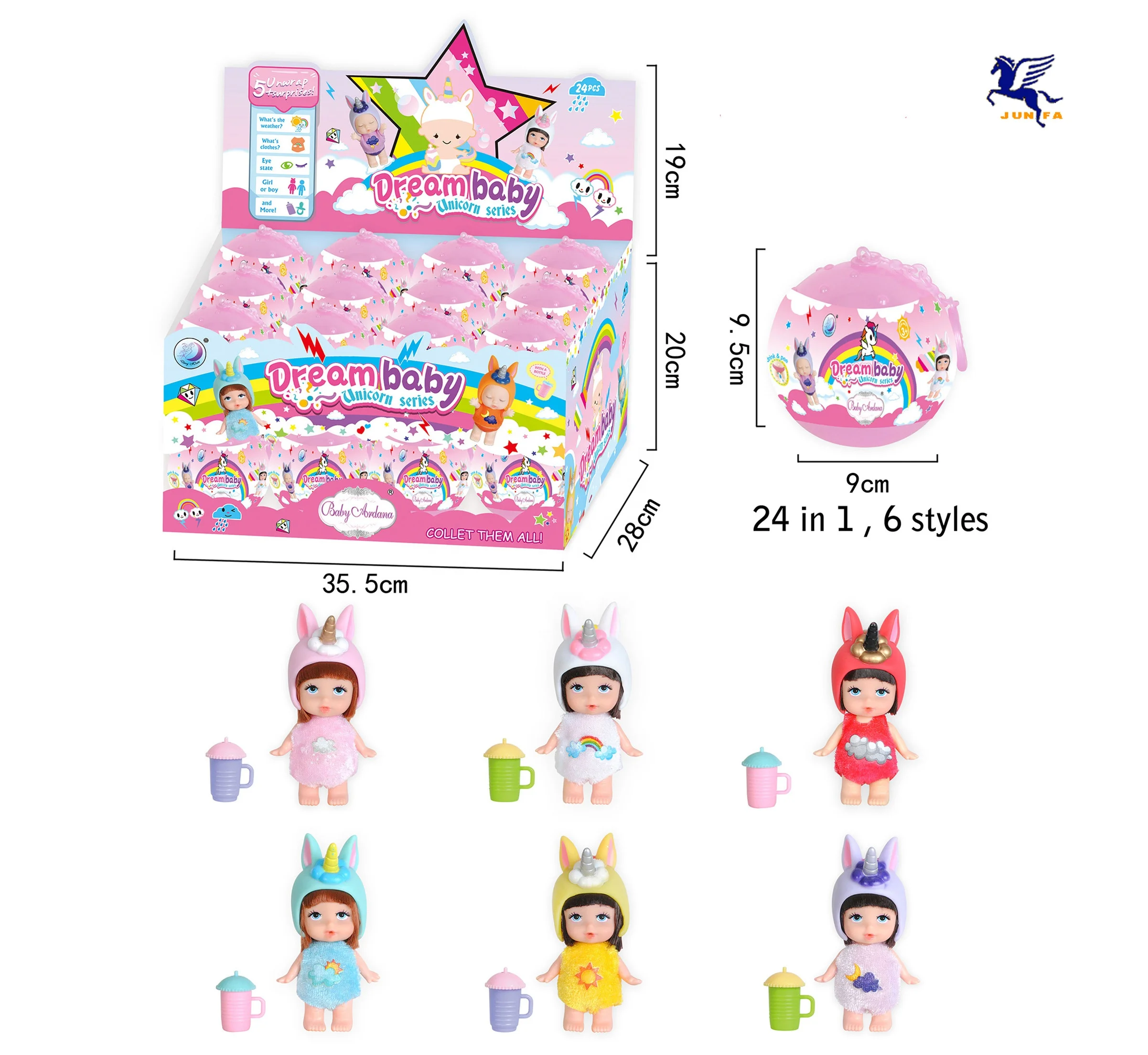 
mini unicorn baby reborn doll set for little kids soft plastic toys 