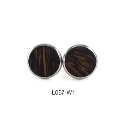 RZC-142 Fashion Wood Buttons Men Shirt Cuff Links Wooden Cufflinks