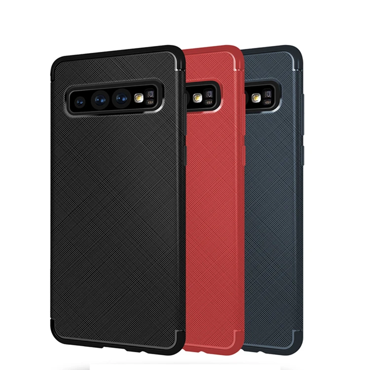 Крест-накрест ТПУ кожи телефонный чехол из мягкой резины для Samsung Galaxy S10 крышка