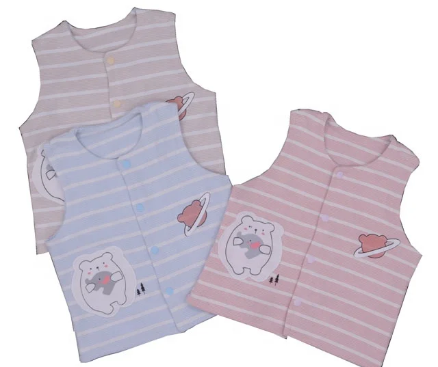 
Wholesale Organic Cotton Unisex Infant Toddler Spring Autumn Baby Vest Waistcoat 