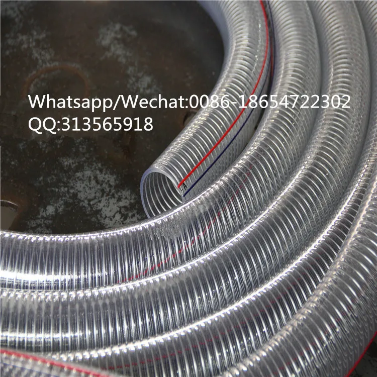 Without Smell Transparent PVC Steel Wire Reinforced Spring Hose PVC Thunder Hose