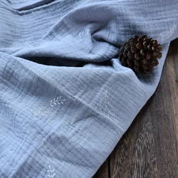Combed pattern custom printed cotton muslin double gauze fabric for baby