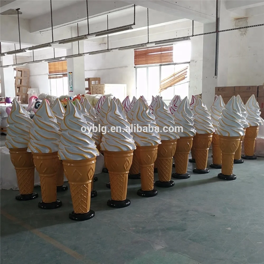 ice cream decoration shop Furniture Fiberglass Ice cone on