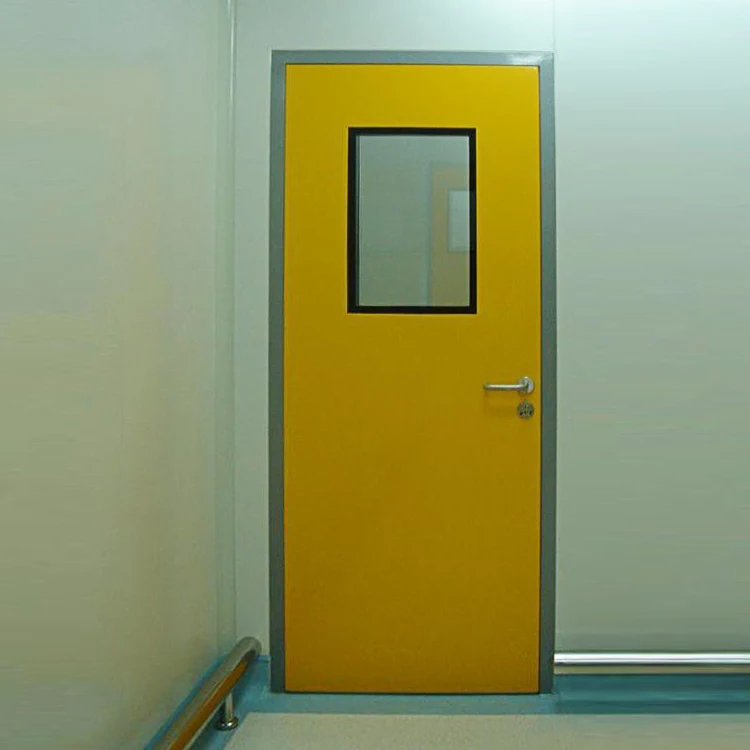 Hospital glass emergency exit doors size steel fireproof door with push bar