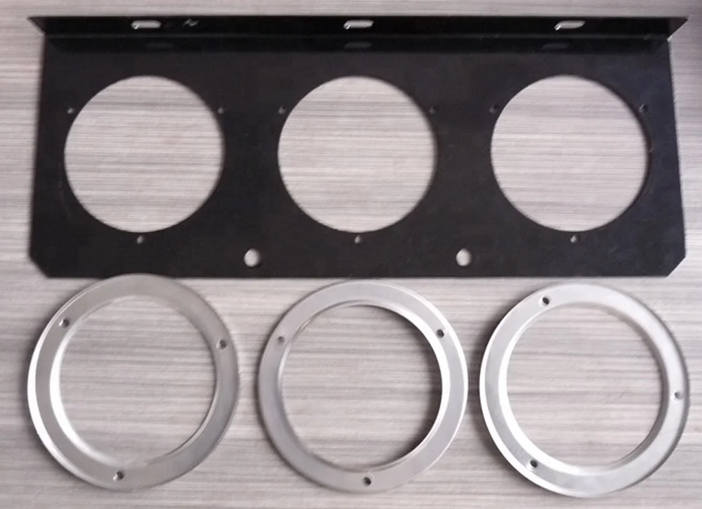 72 Piranha LED 4 Inch Round Truck Trailer Van Lorry Stop Turn Tail Combination Lights With 3 Hole Iron Base