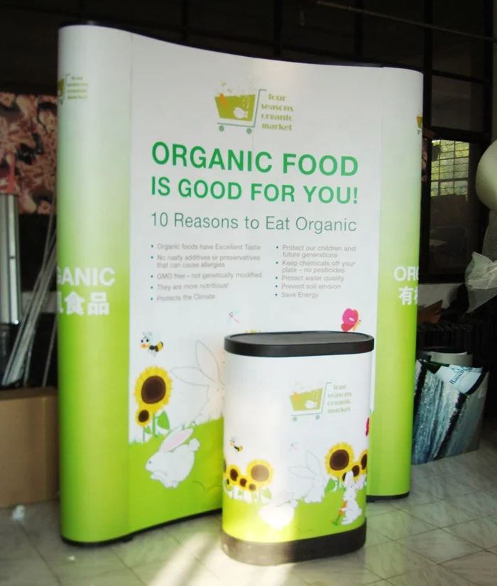 Promotional PVC panel magnetic aluminum pop up backdrop stand