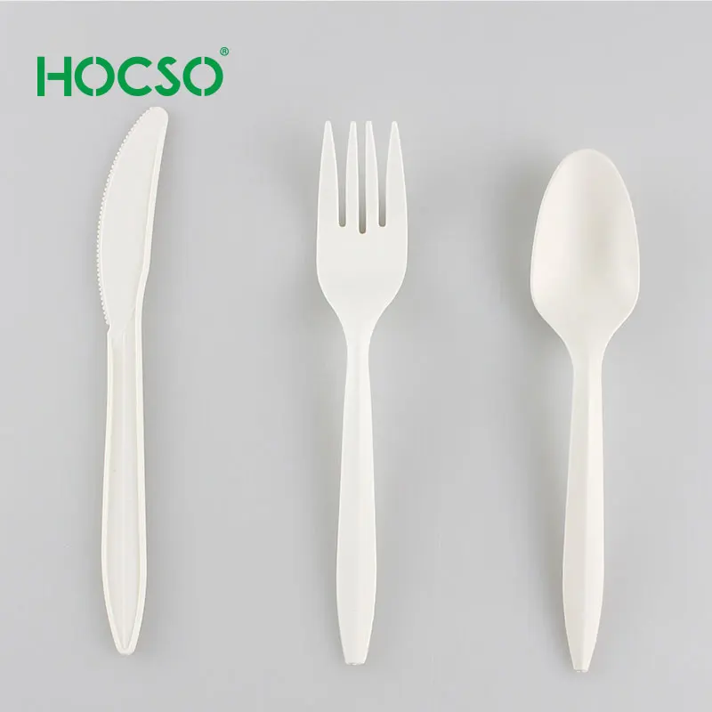 Disposable biodegradable spoon fork cornstarch flatware cutlery
