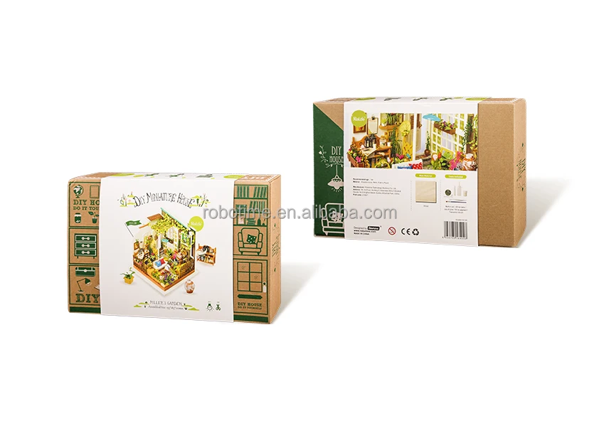 
Robotime diy miniature dollhouse kit with LED for girls 