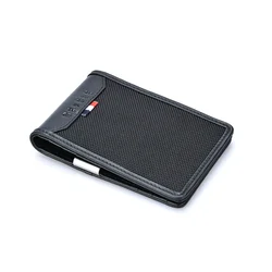 2019 hot sale black ballistic nylon genuine leather rfid custom slim money clip