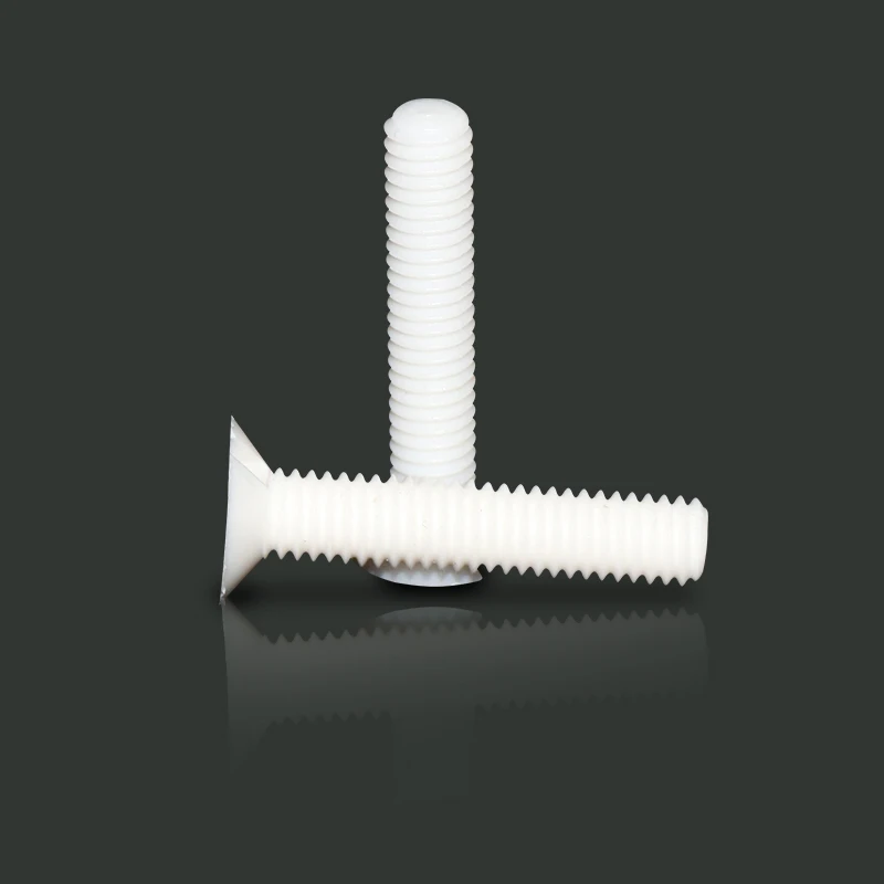 Hight quality Slotted countersunk Head Polypropylene PP flat screw  plastic screw