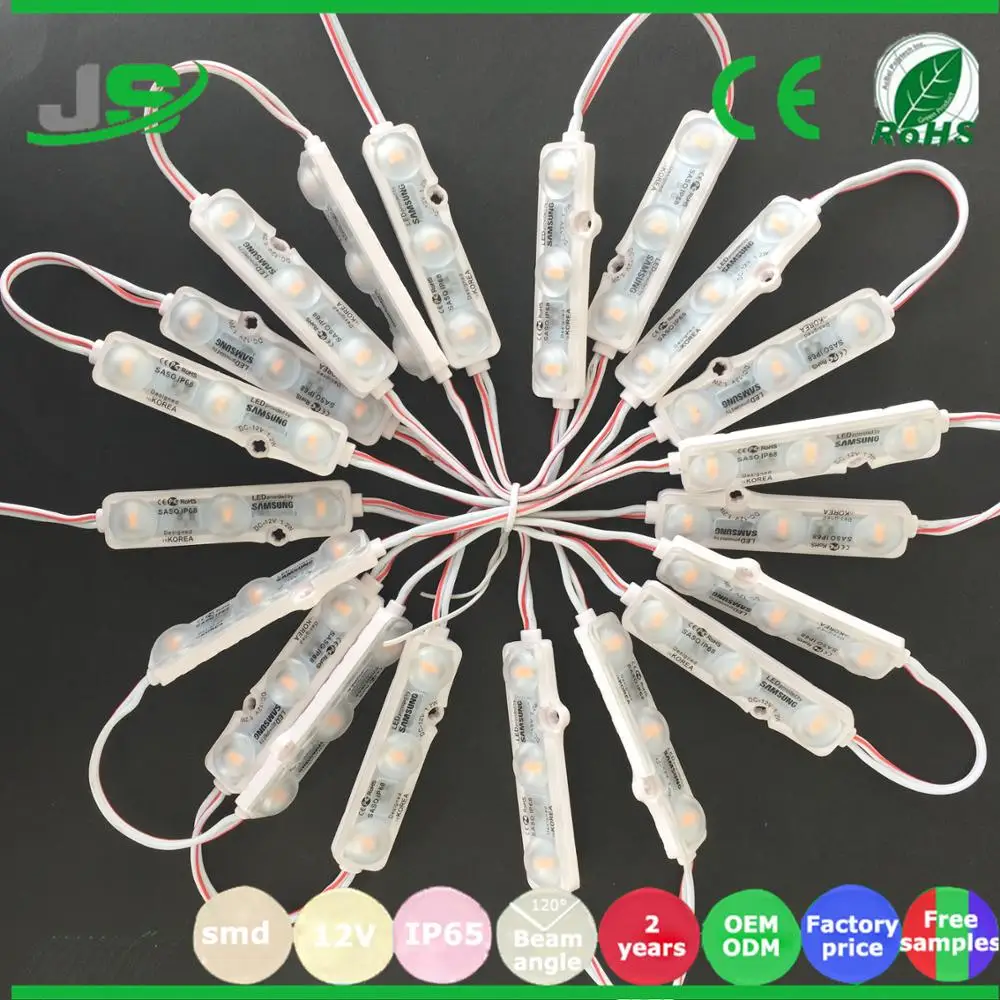 2018 led light SMD 3 chips 5630 injection module 1.2w korea with CE ROHS Certificate