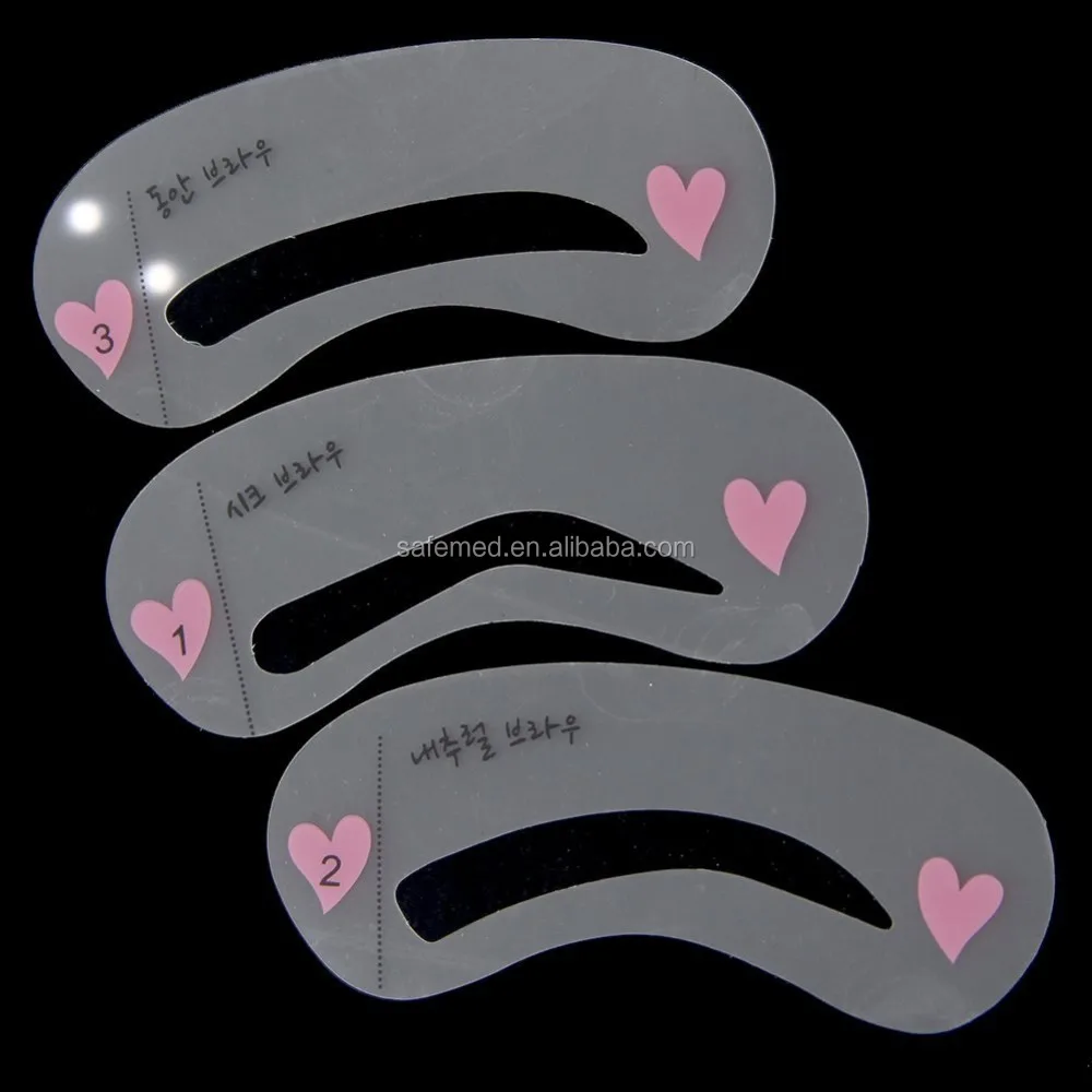 3 Styles Grooming Brow Painted Model Stencil Kit Shaping DIY Beauty Eyebrow Stencil Make Up Eyebrows Styling Tool