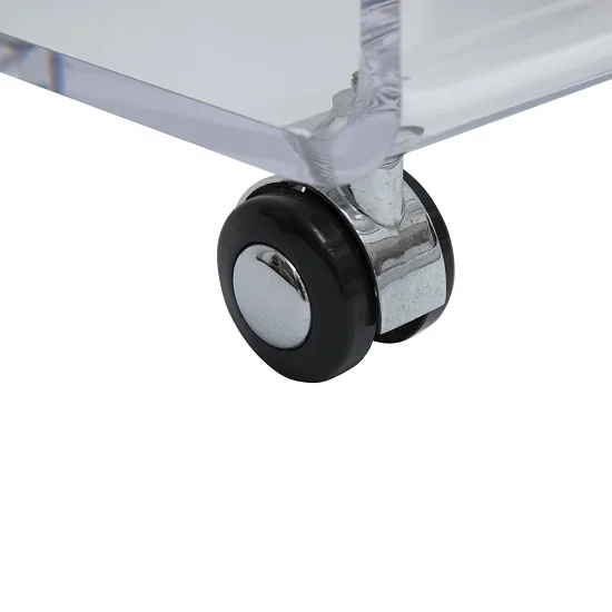 Clear Acrylic Tea Coffee Table Side End Table Trolley / on Wheels