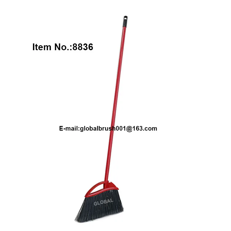 HQ8836 angle cut plastic handle straighten plastic broom bristles