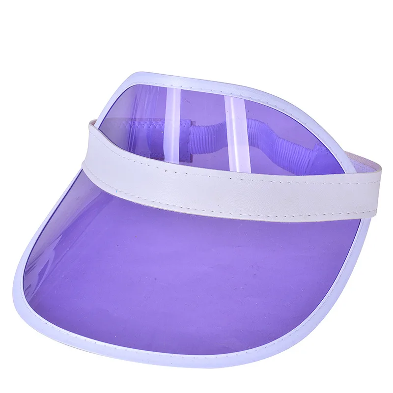 
Sun visor sun hat party hat transparent plastic cap transparent pvc sun hat tennis beach elastic cap 