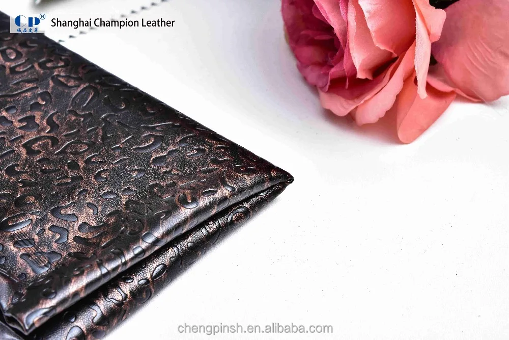 
Knitted Back Pvc Embossed Floral Surface Pu Artificial Synthetic Pu Pvc Leather 3D Emboss Fabric 