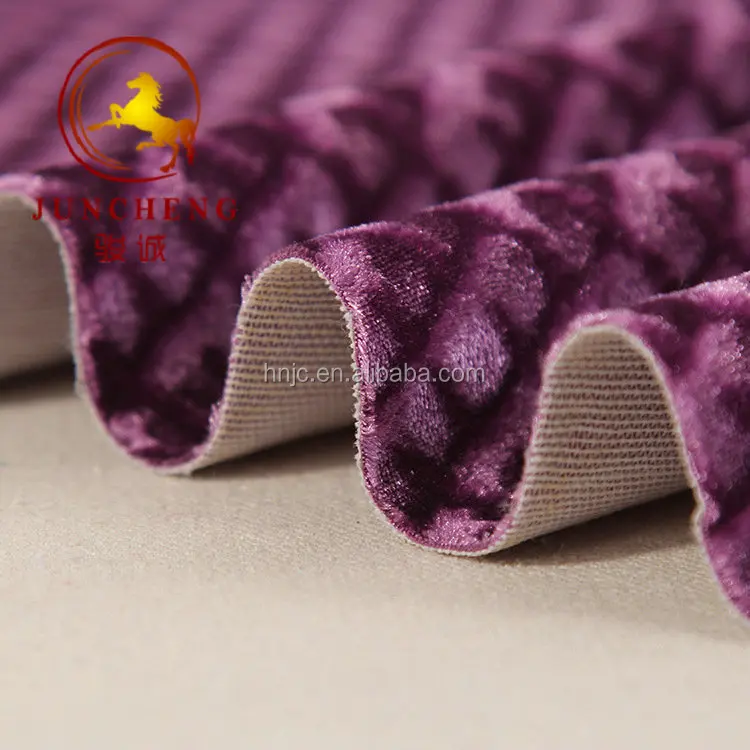 2018 china factory cheap jacquard quilted velvet fabric