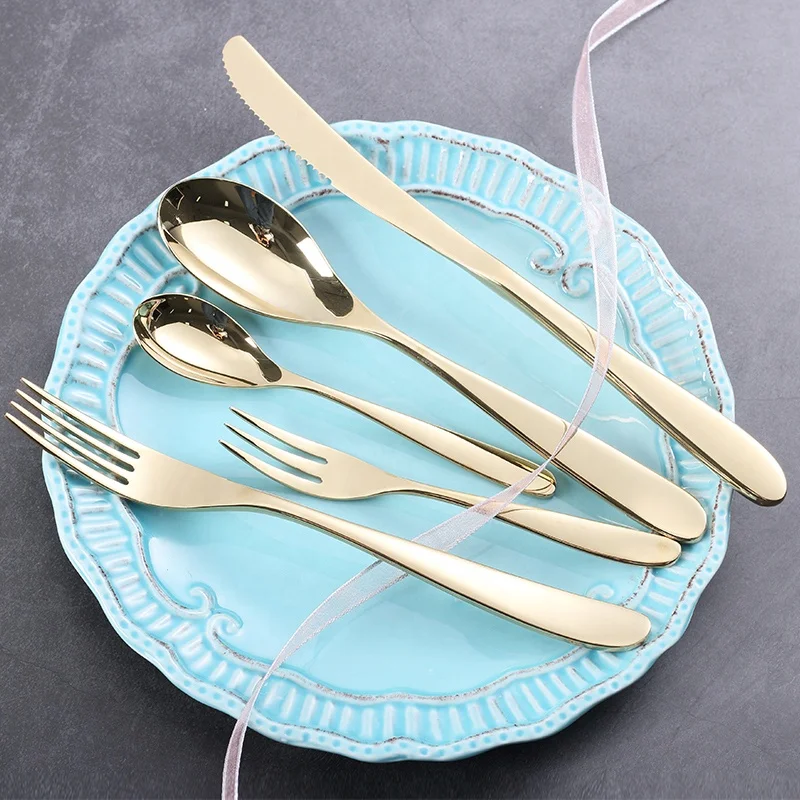 5 pieces stainless steel dinnerware set western housewares wedding party business gift cutlery