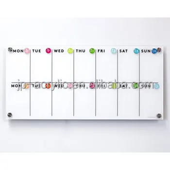 Wholesale Wall Mounted Floating Clear Acrylic Calendar Dry Erase Board