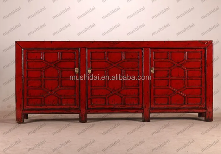 
industrial style fashinal Original high quality thick wood home furniture chinese colorful sideboard home storage cabinet 