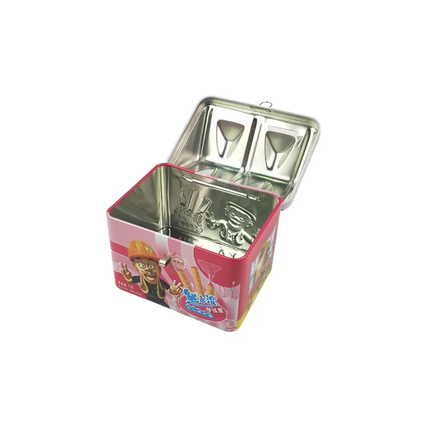 Promotional Luxury Tin Metal Cookies Toy Jelly Packing Irregular House Shape Tin Gift Box with Lock Girls Gift Package