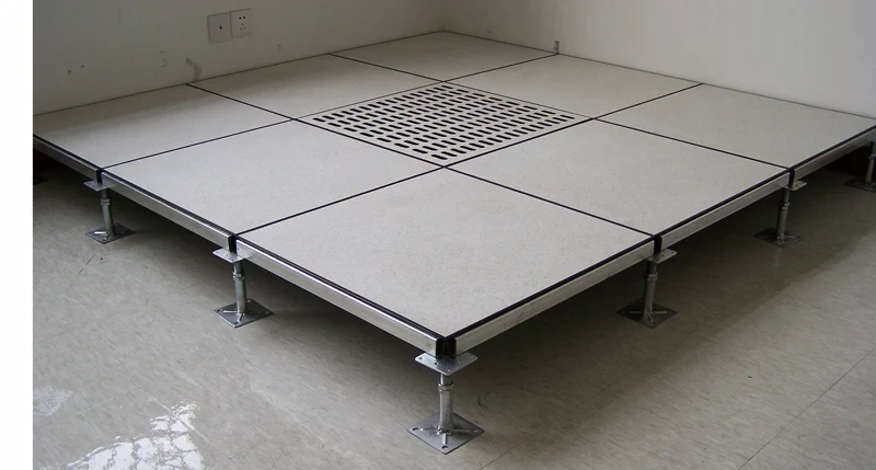 Antistatic cement infilled steel raised access floor with HPL/PVC/CERAMIC finish