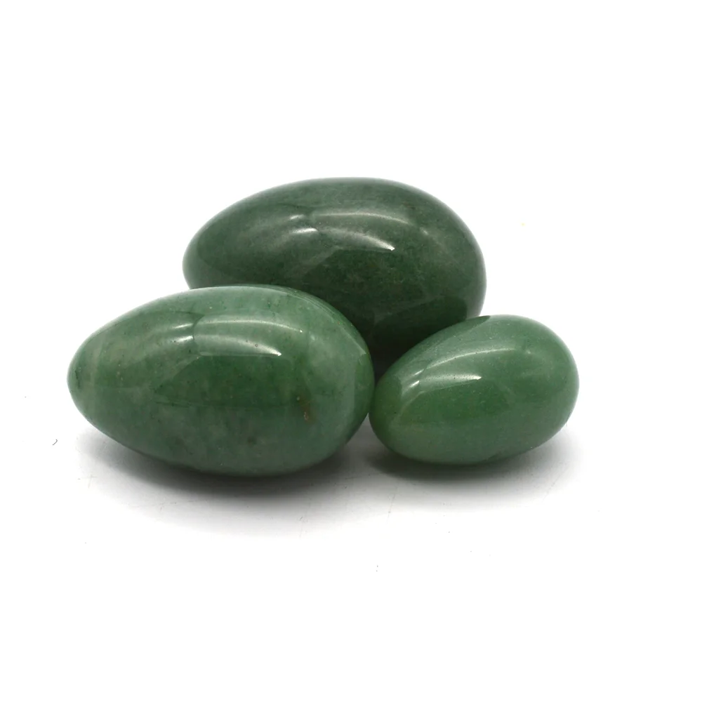 Green Aventurine Set of  3 Yoni Eggs Green Jade Stone Eggs Ben Wa Ball Health Care Jade Yoni Egg Set