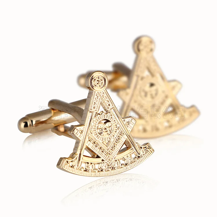 
Wholesale Custom Initial Rhinestone Lawyer Hollow Gold Cufflink 