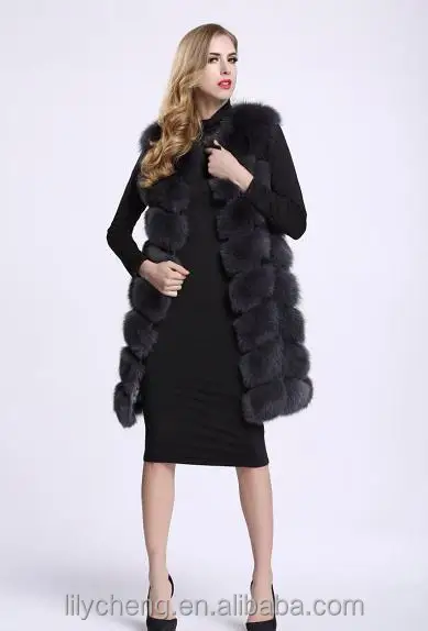 
small moq custom and wholesale fashion high quality faux fox fur vest Factory price Shenzhen Lily Cheng 