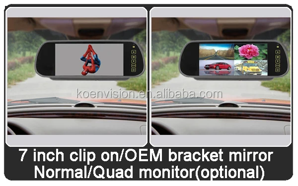 
7 Inch Digital TFT-LCD Car Reverse Mirror Monitor Reversing System Kit 