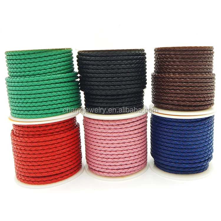 Wholesale Round Braided Leather Cord for Bracelet and Necklace Welcome OEM Color & Size MDPS001