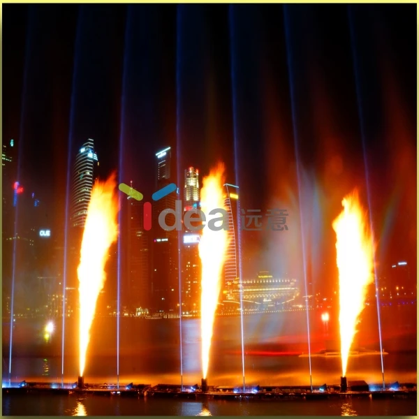DMX control safe artificial fire flame musical water fountain