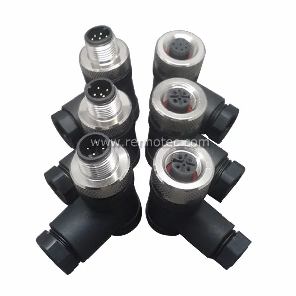 Под прямым углом пластиковых кабельные сборки M12 8-контактный разъем Женский