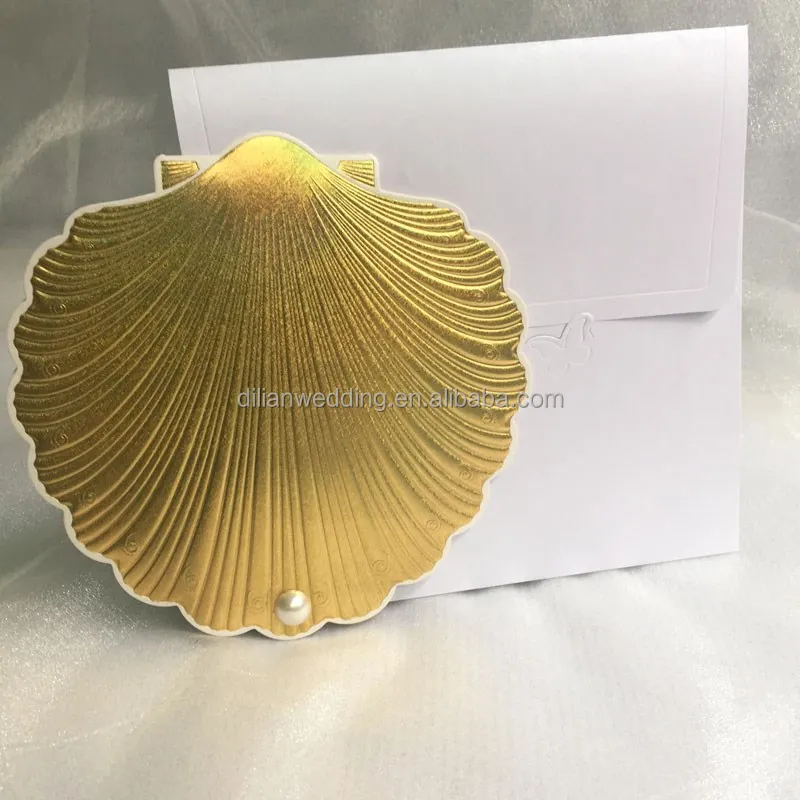 
Popular Style In UK USA Middle East Africa Shell Shape Invitation Cards Wedding 