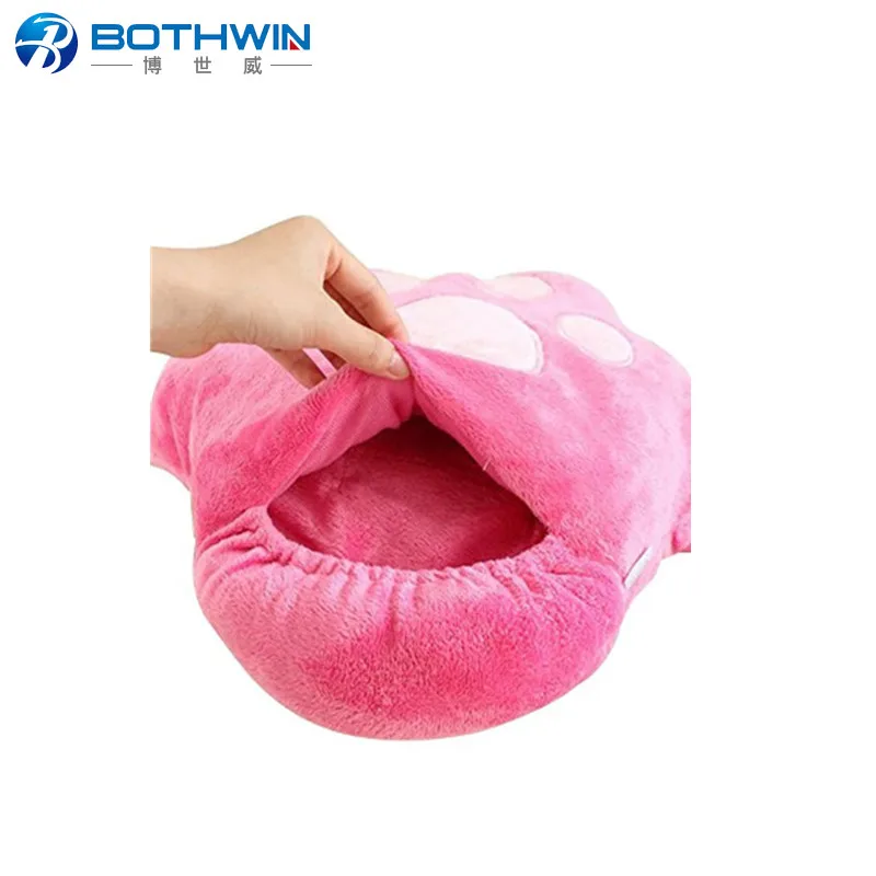 
factory made indoor USB plush soft warm heating slipper heating shoes 