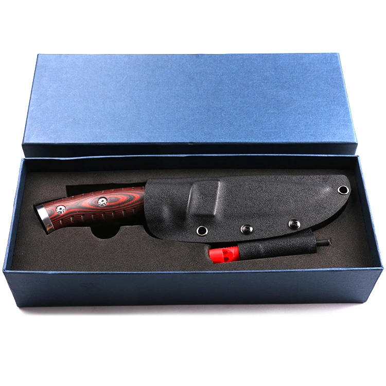 7CR17MOV stainless steel fixed blade camping knife survival rescue hunting knife with fire starter