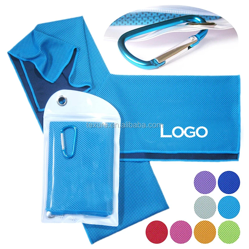 Portable Outdoor Summer ice towel sport cooling towel with bag