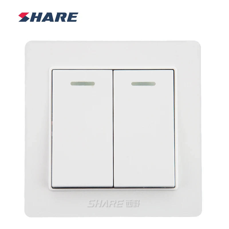  BS хорошего качества 250VAC 16amp белый панели кнопочный переключатель 2 gang способ настенный выключатель 86*86 мм для BS/Саудовскую Аравию/Вьетнам/Ближний
