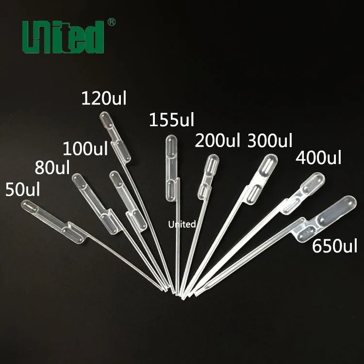 120ul Double Bulb plastic pipette Transfer pipette  for lab