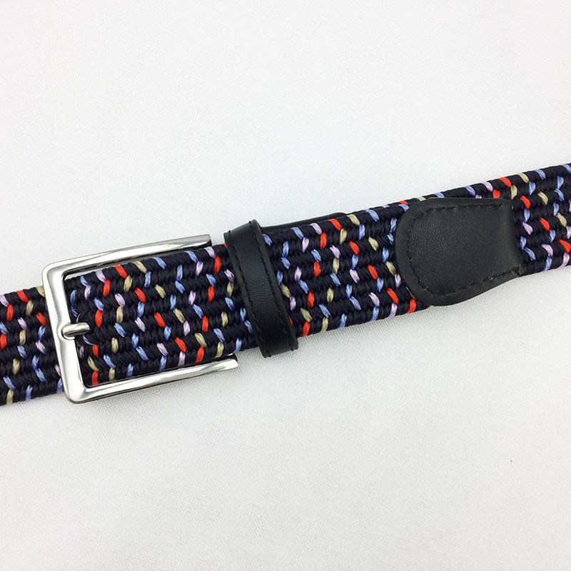 Colorful Men Elastic Stretch Belt Braided Elastic Stretch Belt