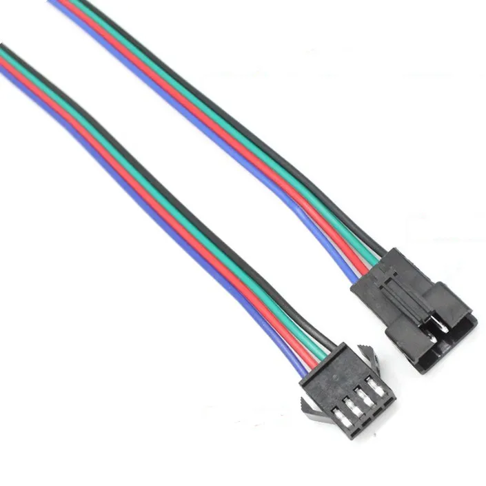 
JST SM 2.50mm Pitch LED Strip Wire Connectors 4 Pins Male Female Cable for RGB Strip 